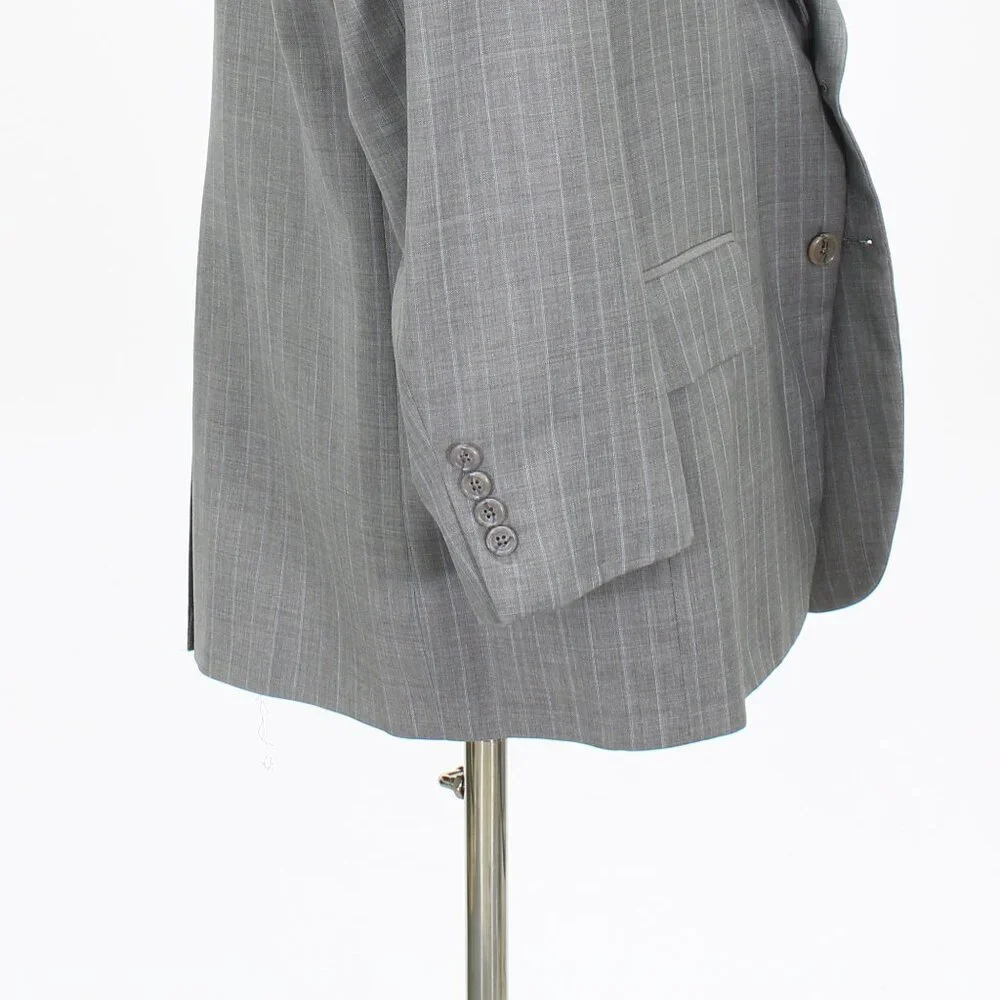 Tom James 44S 40x26 Gray Striped 2-Button Suit R458 - Picture 10 of 15